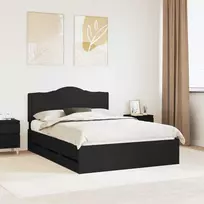Lovos rėmas su stalčių Juodas 160 x 200 cm Inžinerinė mediena