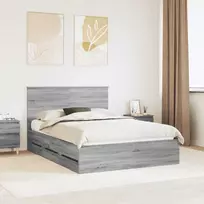 Lovos rėmas Pilkas Sonoma 140 x 200 cm Inžinerinė mediena