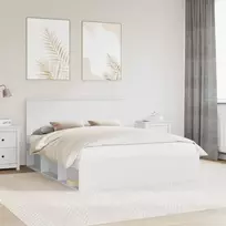 Lovos rėmas Balta 160 x 200 cm Kietos pušies mediena