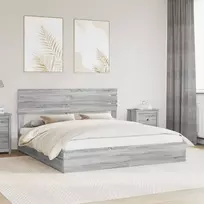 Saugos lova Pilkas Sonoma 180 x 200 cm Apdirbta mediena