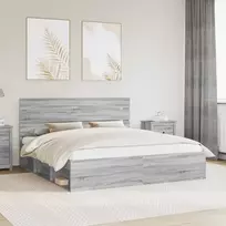 Lovos rėmas Pilkas Sonoma 180 x 200 cm Kietos pušies mediena