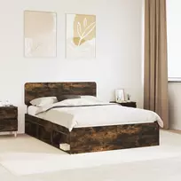 Lovos rėmas Rūkyta ąžuolas 140 x 200 cm Kietos pušies mediena
