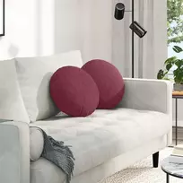 Sėdynių pagalvėlės 2 vnt. Audinys Vyno raudona Ø40 x 13 cm