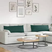 Sofa Pagalvės 2 vnt. audinys Tamsiai žalia 120 x 40 cm