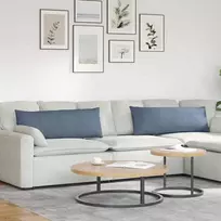 Sofa Pagalvės 2 vnt. Mėlyna 120 x 40 cm Kordūrinis audinys