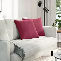 Sofa Pagalvės 2 pcs Vyno raudona 45 x 45 cm Kordūrinis audinys