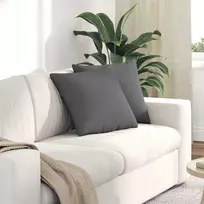 Sofa Pagalvės 2 pcs Tamsiai pilka 45 x 45 cm audinys