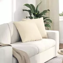 Sofa Pagalvės 2 pcs Kreminė 50 x 50 cm Kordūrinis audinys