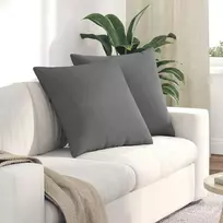 Sofa Pagalvės 2 pcs Tamsiai pilka 60 x 60 cm audinys
