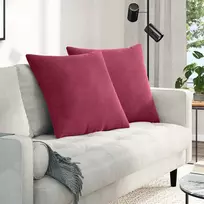 Sofa Pagalvės 2 vnt. Vyno raudona 80 x 80 cm Kordūrinis audinys