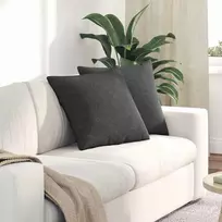 Sofa Pagalvės 2 pcs Tamsiai pilka 50 x 50 cm Kordūrinis audinys