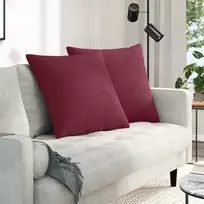 Sofa Pagalvės 2 pcs Vyno raudona 60 x 60 cm audinys