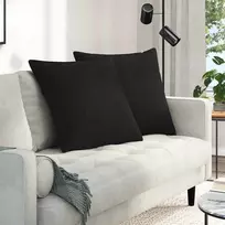 Sofa Pagalvės 2 pcs Juoda 80 x 80 cm audinys