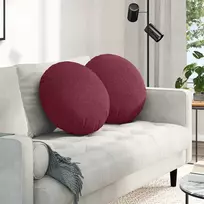 Sėdynių pagalvėlės 2 pcs Vyno raudona Ø50 x 19 cm audinys