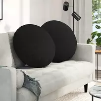Sėdynių pagalvėlės 2 vnt. Audinys Juoda Ø80 x 29 cm