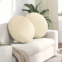 Sėdynių pagalvėlės 2 vnt. Kordūrinis audinys Kreminė Ø 80 cm