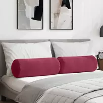Pagalvės 2 vnt. Vyno raudona Ø 25 x 70 cm Kordūrinis audinys