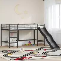 Vaikiška dvigulis lovos rėmas su slidėmis Juoda ir Antracitas