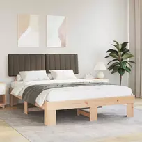 Lovo rėmas su apmuštu galvūgaliu Taupe 150 x 200 cm