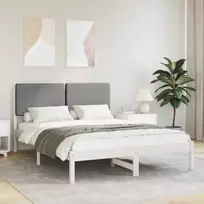 Lovo rėmas su apmuštu galvūgaliu Šviesiai pilka 150 x 200 cm