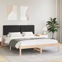Lovo rėmas su apmuštu galvūgaliu Juoda 160 x 200 cm