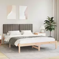 Lovo rėmas su apmuštu galvūgaliu Taupe 160 x 200 cm