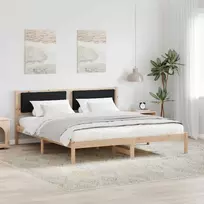 Lovos rėmas Juoda 180 x 200 cm Kietos pušies mediena