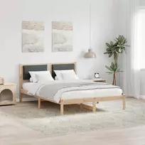 Lovos rėmas Tamsiai pilka 140 x 190 cm Kietos pušies mediena