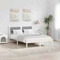Lovos rėmas Šviesiai pilka 140 x 190 cm Kietos pušies mediena