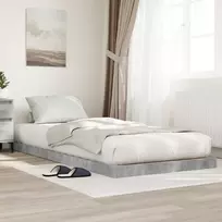 Lova Grindų lovos rėmas Betono pilka 75 x 190 cm Apdirbta mediena