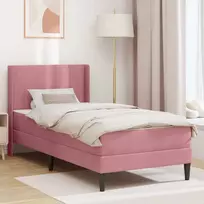 Lovos rėmas su čiužiniu Rožinė 80 x 200 cm Aksomas