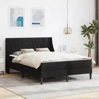 Lovos rėmas su čiužiniu su čiužiniu Juodas 140 x 190 cm Aksomas