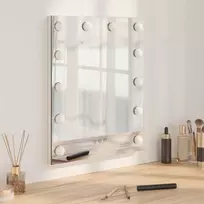 LED makiažo veidrodis Balta 44 x 10 x 53 cm Stiklas ir plienas