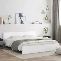 Lova Lovos rėmas 2 pcs Balta 193 x 203 cm Apdirbta mediena