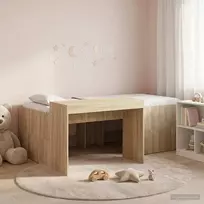 Lova Vaikų Aukštas Lovos Rėmas su Rašomuoju Stalu Sonoma ąžuolas