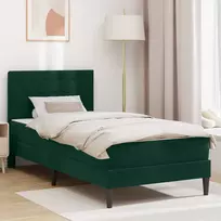 Čiužinys Lovos rėmas su čiužiniu Tamsiai žalia 90 x 190 cm Aksomas