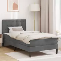 Čiužinys Lovos rėmas su čiužiniu Tamsiai pilka 90 x 200 cm Aksomas