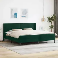 Lovos rėmas su čiužiniu Tamsiai žalia 180 x 200 cm Aksomas