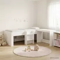 Lova su stalu 2 vnt. Balta Apdirbta mediena