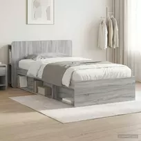 Lova Lovos rėmas su saugojimu su galvūgalio Pilka Sonoma 75 x 190 cm