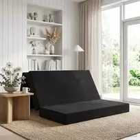 Čiužinys Sulankstomas Sofos Lova 140 x 67 x 45 cm Juoda