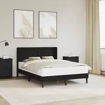 Lova Lovos rėmas su LED juostelėmis Juoda 120 x 200 cm Dirbtinė oda
