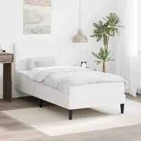 Lova Lovos rėmas su LED juostelėmis Balta 100 x 200 cm Dirbtinė oda