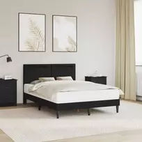Lova Lovos rėmas su LED juostelėmis Juoda 120 x 200 cm Dirbtinė oda