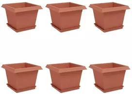 Augalų vazonai 6 vnt. Raudona plyta Plastmasė