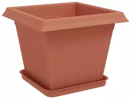 Augalų vazonai 6 vnt. Raudona plyta Plastmasė