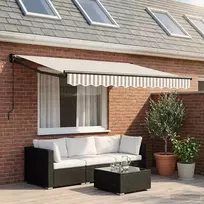 Ištraukiama markizė Šviesiai pilka ir balta. 3 x 2,5 m