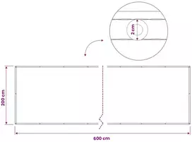 Balkono uždanga 200 x 600 cm Audinys su PU danga