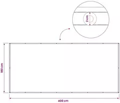 Balkono uždanga 180 x 400 cm Audinys su PU danga