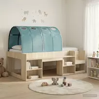 Lova Lovos rėmas su tuneliu 3 vnt. Sonoma ąžuolo ir šviesiai mėlyna